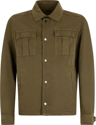 Herno Shirt met opgezette zakken - Heren - Zomerjassen - Groen - 2XL - Katoen - Jassen