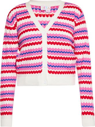 Izia Vest Dames Wol Wit Veelkleurig