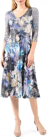 Komarov Charmuese Dress with Lace Sleeve in Flocked Velvet at Nordstrom, Size X-Small