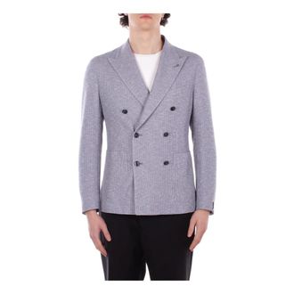 Tagliatore Formal Blazers, male, Blue, Size: 2XL Double-breasted Jacket