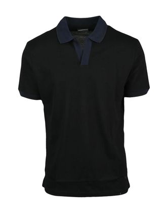 Emporio Armani Black Cotton Regular Polo Shirt