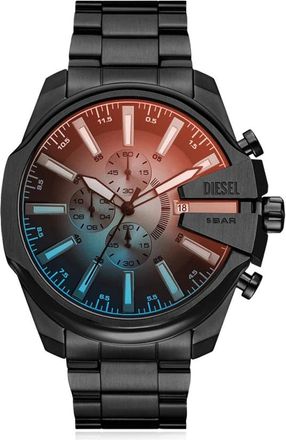 Diesel Mega Chief Slim Stainless Steel Horloge - Heren - Horloges - Zwart - ONE Size - Katoen - Accessoires
