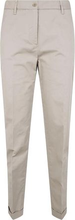 Aspesi Geknipte broek van katoenen gabardine - Dames - Chinos - Beige - M - Katoen - Broeken