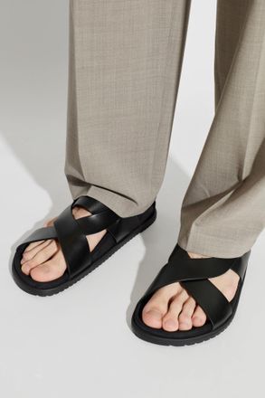 Dolce & Gabbana Leather Sandals, Mens, Black