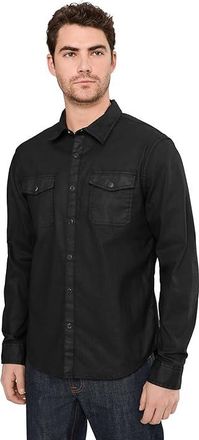 John Varvatos Otto Snap Shirt W1005R25 Mens Clothing Black : XL, Cotton/Elastane