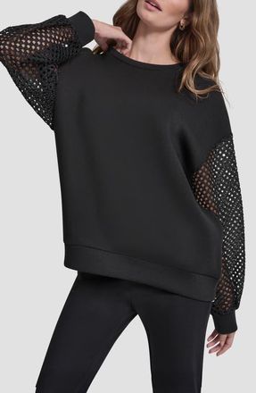 DKNY Fauchet Sleeve Pullover Top in Black/black at Nordstrom, Size X-Small