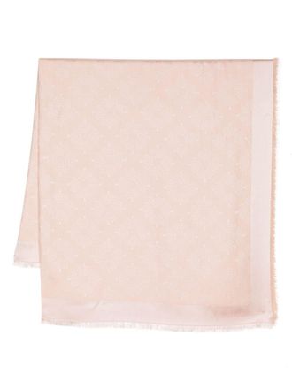 Mulberry Mulberry Tree Square monogram-pattern scarf - women - Organic Cotton/Silk - One Size - Pink
