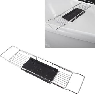 Infinite Mesa De Ba&ntilde;o De M&aacute;rmol Y Metal, Extensible, Antideslizante, Ahorra Espacio Y Es Multifuncional