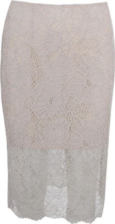 Rotate Floral Lace Midi Rok - Dames - Midirokken - Beige - XL - Rokken
