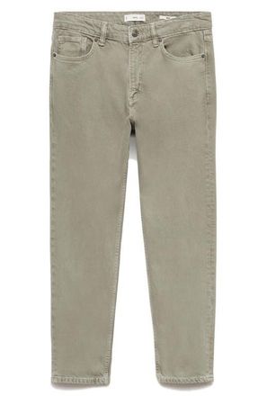 Mango Ben Crop Tapered Jeans in Pastel Green at Nordstrom, Size 34 X 32