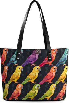 Generic Conures Colorful Parrot Tote Bags for Women Cute Shoulder Purses Handbags