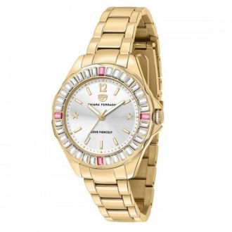 Chiara Ferragni Gouden Roestvrijstalen Quartz Horloge - Dames - Horloges - Geel - ONE Size - Accessoires