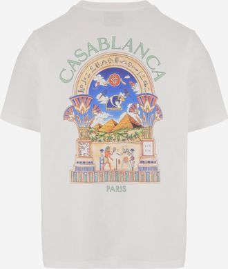 Casablanca Mens Cotton T-Shirt White Organic T-Shirts And Polos