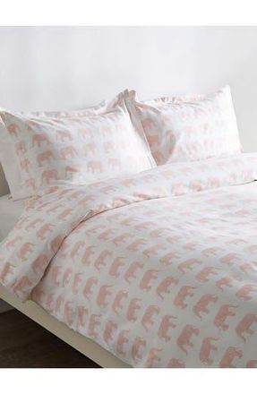 Melange Home Elephants 400 Thread Count Cotton Duvet Set in Pink at Nordstrom Rack, Size Queen