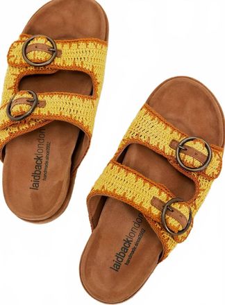 Laidbacklondon Womens Clay Sandals In Mustard Suede