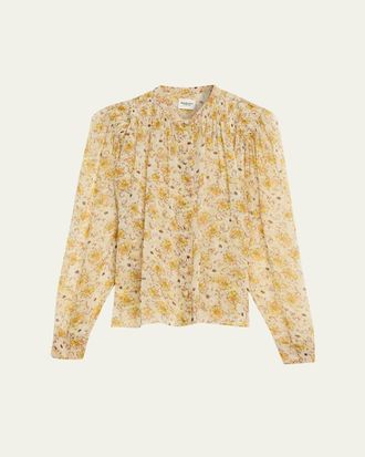 Isabel Marant Florine Floral Georgette Blouse