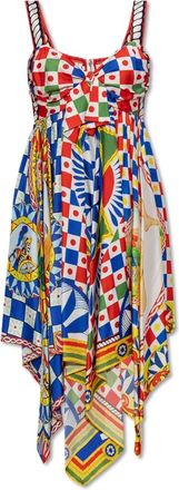 Dolce & Gabbana Jurk met Carretto-patroon - Dames - Korte kleedjes - Veelkleurig - M - Kleedjes