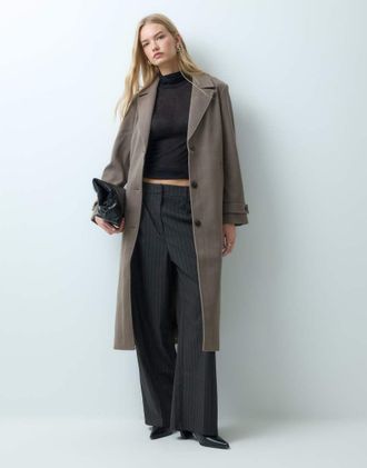 Vila cappotto lungo elegante in falcon-Neutro