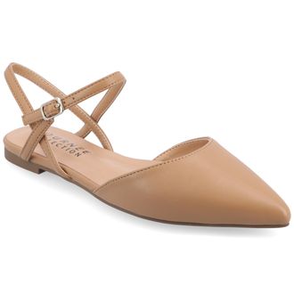 Journee Collection Womens Martine SuperNatural Shades Buckle Pointed Toe Flats