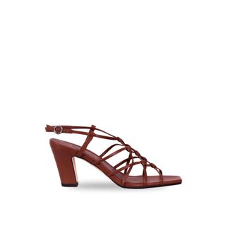 Aeyde Acacia Woven Sandals - female - aeyde - High Heel Sandals - Brown - 5 1/2 UK - Shoes