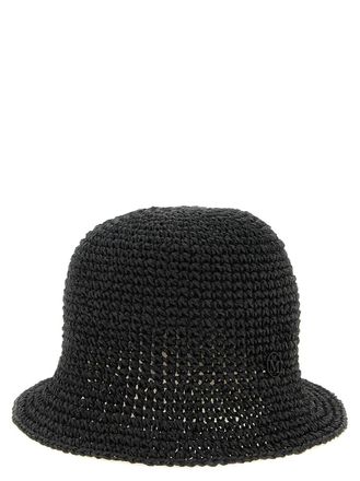 Maison Michel Black Pablo Woven Bucket Hat