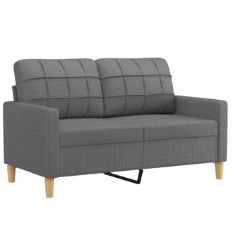 vidaXL Sof&aacute; De 2 Plazas De Tela Gris Oscuro 120 Cm Vidaxl