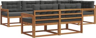vidaXL Conjunto De Sof&aacute;s De Exterior 8 Uds. Natural Y Antracita Vidaxl