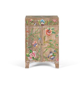 Giner&Colomer Mueble auxiliar en madera de mango y detalles pintados a mano