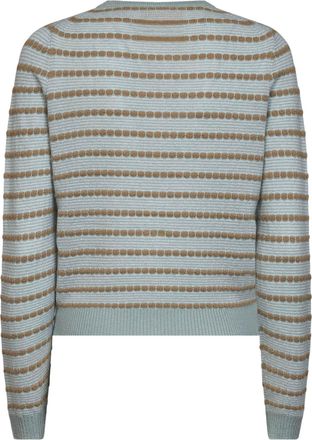 Guest In Residence Womens Cardigan Jane Pebble Stripe Green Silk Cardigans Sweater