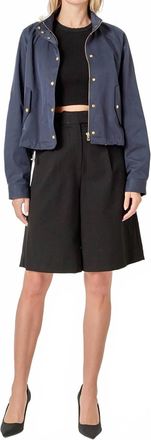 English Factory Lightweight Bomber Jacket In Navy