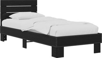vidaXL Estructura De Cama Con Cabecero Roble Negro 80 X 200 Cm Vidaxl