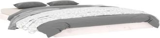 vidaXL Bed Frame without Mattress White 140x190 cm Solid Wood Pine vidaXL
