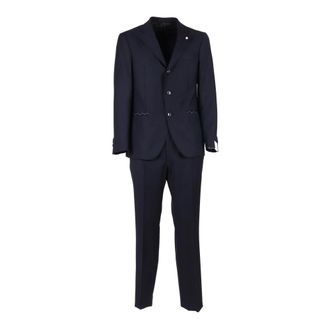 Luigi Bianchi Mantova Single Breasted Suits, male, Blue, Size: XL Single Breasted Suit