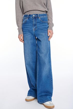 Hailys High-waist-Jeans HAILYS LG HW C JN Ka44ddy, Damen, Gr. S (36), N-Gr, blau (dblau), Denim/Jeans, Obermaterial: 92% Baumwolle, 6% Elastomultiester, 2% E