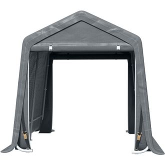 OUTSUNNY Tenda per Auto 2.4x2 m in Metallo e Tessuto pe Grigio Scuro - Outsunny