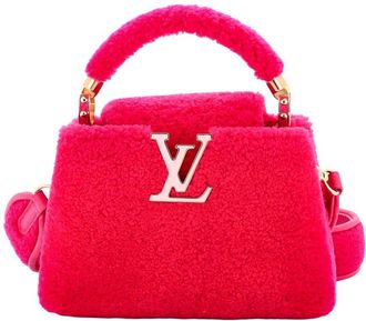 Louis Vuitton Pink Shearling Capucines Bag Mini (Authentic Pre-Loved)