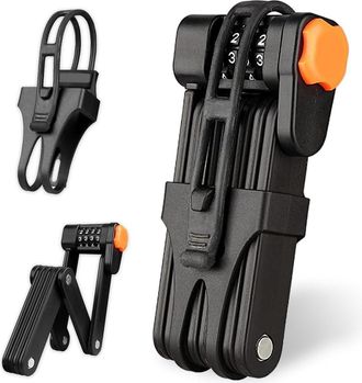 OEM Candado Plegable Para Bicicleta, Candado Port&aacute;til De Acero Endurecido Con Soporte De Alta Seguridad, Inoxidable Y Antirrobo Con Cerradura De Combinaci