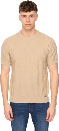 Duck and Cover Heren Littleton gebreid T-shirt (Lichte steen)