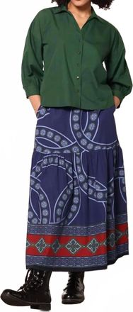 Maude Ada Vintage Circles Skirt In Navy Multi