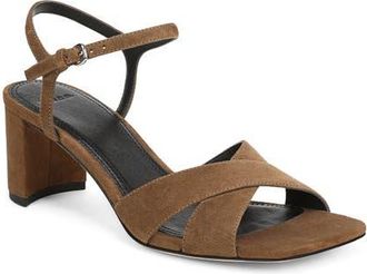 Vince Odetta Block Heel Sandal in Elmwood Suede at Nordstrom, Size 8.5