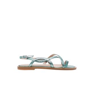 Scarosso Flat Sandals, female, Green, Size: 6 US Carol Sandals