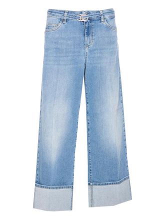 Liu Jo Jeans met ceintuur en manchetten - Blauw