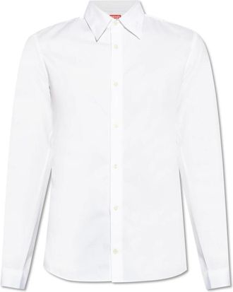 Diesel Shirt S-Fitty-A - Heren - Zakelijke Overhemden - Wit - S - Katoen - Overhemden