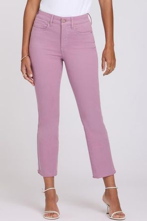 NYDJ Billie Mini High Waist Fray Hem Ankle Bootcut Jeans in Dusky Daisy at Nordstrom, Size 10P