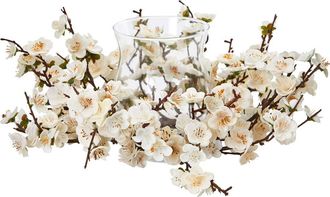 Nearly Natural Plum Blossom Candelabrum in White at Nordstrom