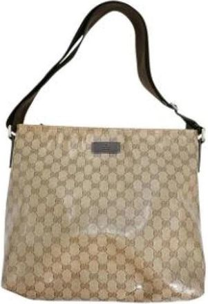 Gucci Pre-owned Shoulder Bags, female, Beige, Size: ONE SIZE Pre-owned Canvas gucci-bags