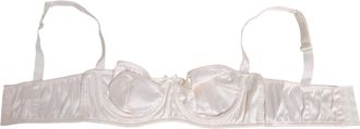 Dolce & Gabbana White Silk Satin Balconnet Lingerie Bra Womens Underwear