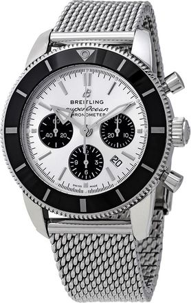 Breitling Pre-owned Breitling Superocean Heritage II Chronograph 44 Automatic Chronometer Silver Dial Mens Watch AB0162121G1A1
