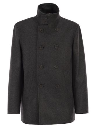 Herno jas met dubbele rij knopen van wolmix
