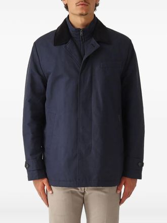 Fay double-layer corduroy-collar jacket - Blue